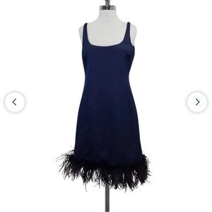 Armani Collezioni Navy Feather Dress
